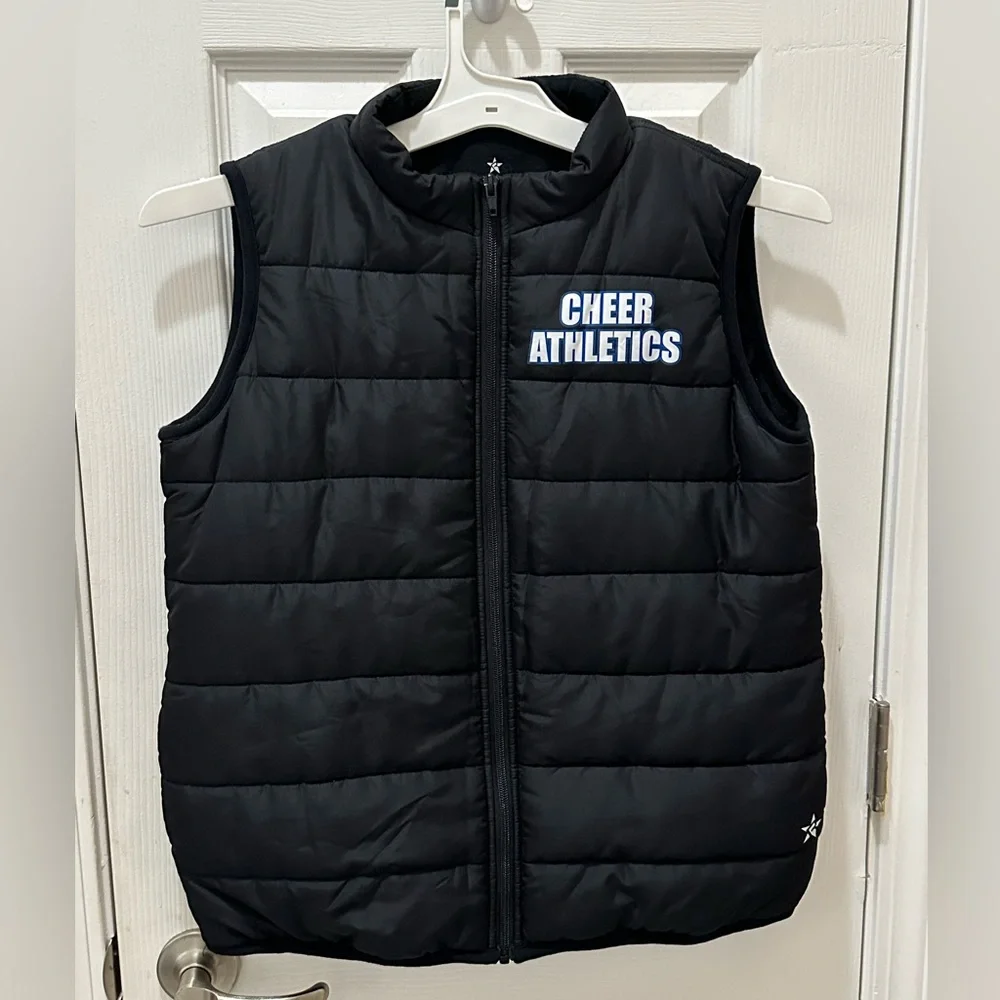 CHEER ATHLETICS Girls youth puffer jacket vest size Large
